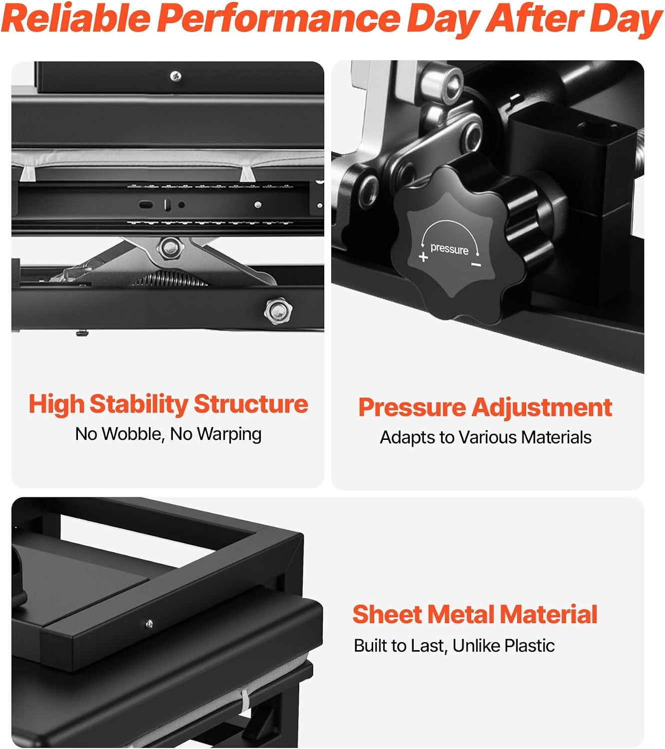 image:imageVEVOR Heat Press 15x15 Power Heat Press Machine for TShirts Fast Heating High Pressure Digital Industrial Sublimation Printer for Heat Transfer Vinyl Dark Black15X15 5 in 1Black