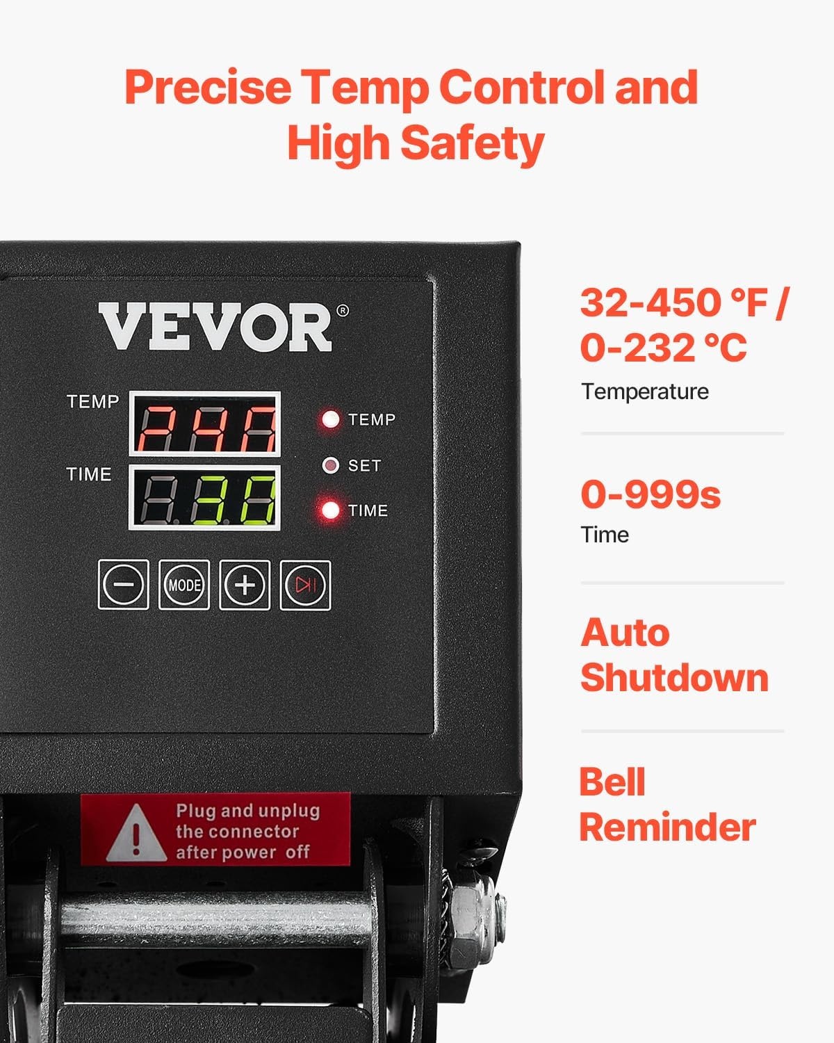 image:imageVEVOR Heat Press 15x15 Power Heat Press Machine for TShirts Fast Heating High Pressure Digital Industrial Sublimation Printer for Heat Transfer Vinyl Dark Black15x15Black