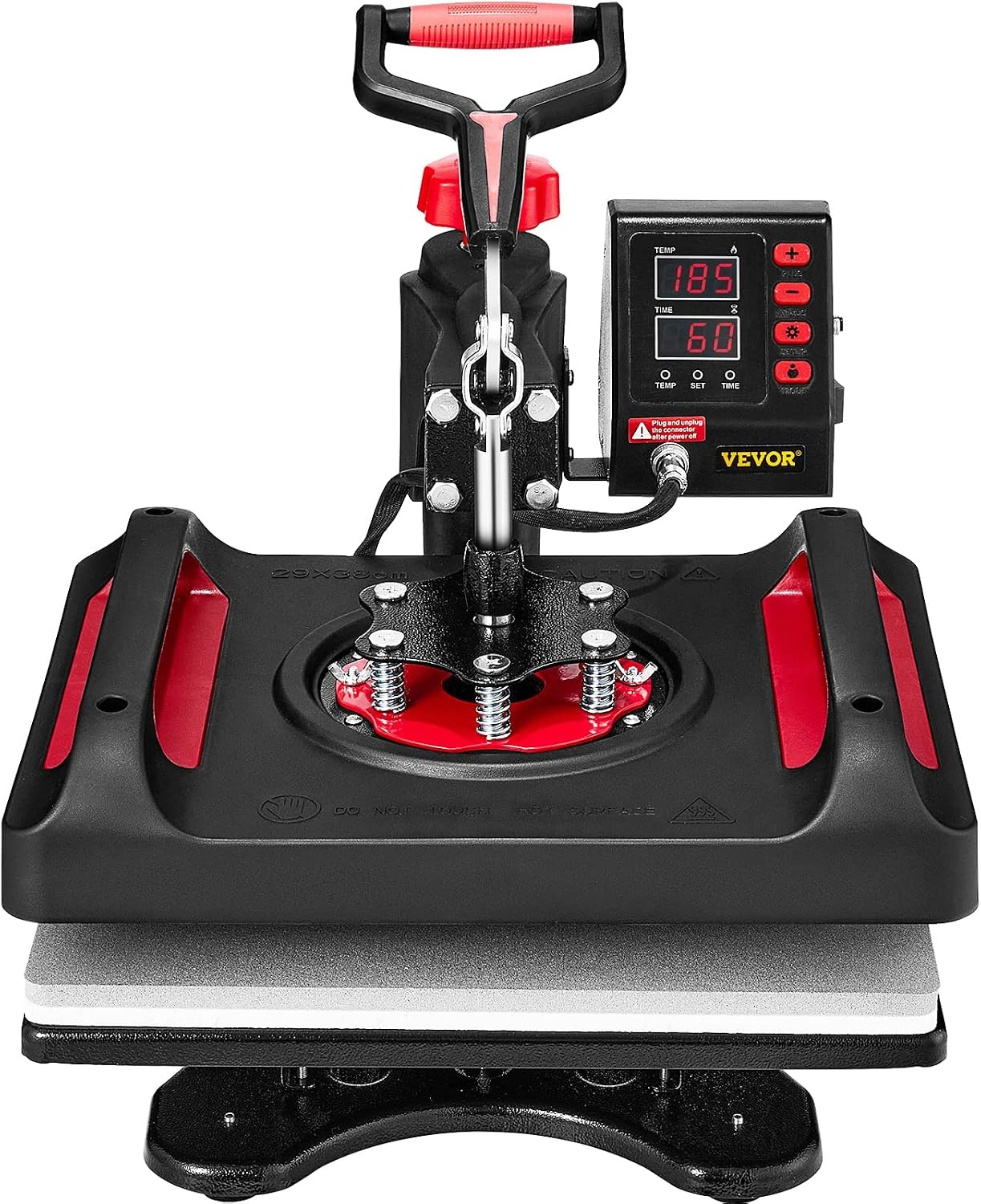 image:imageVEVOR Heat Press 15x15 Power Heat Press Machine for TShirts Fast Heating High Pressure Digital Industrial Sublimation Printer for Heat Transfer Vinyl Dark Black11in1Red