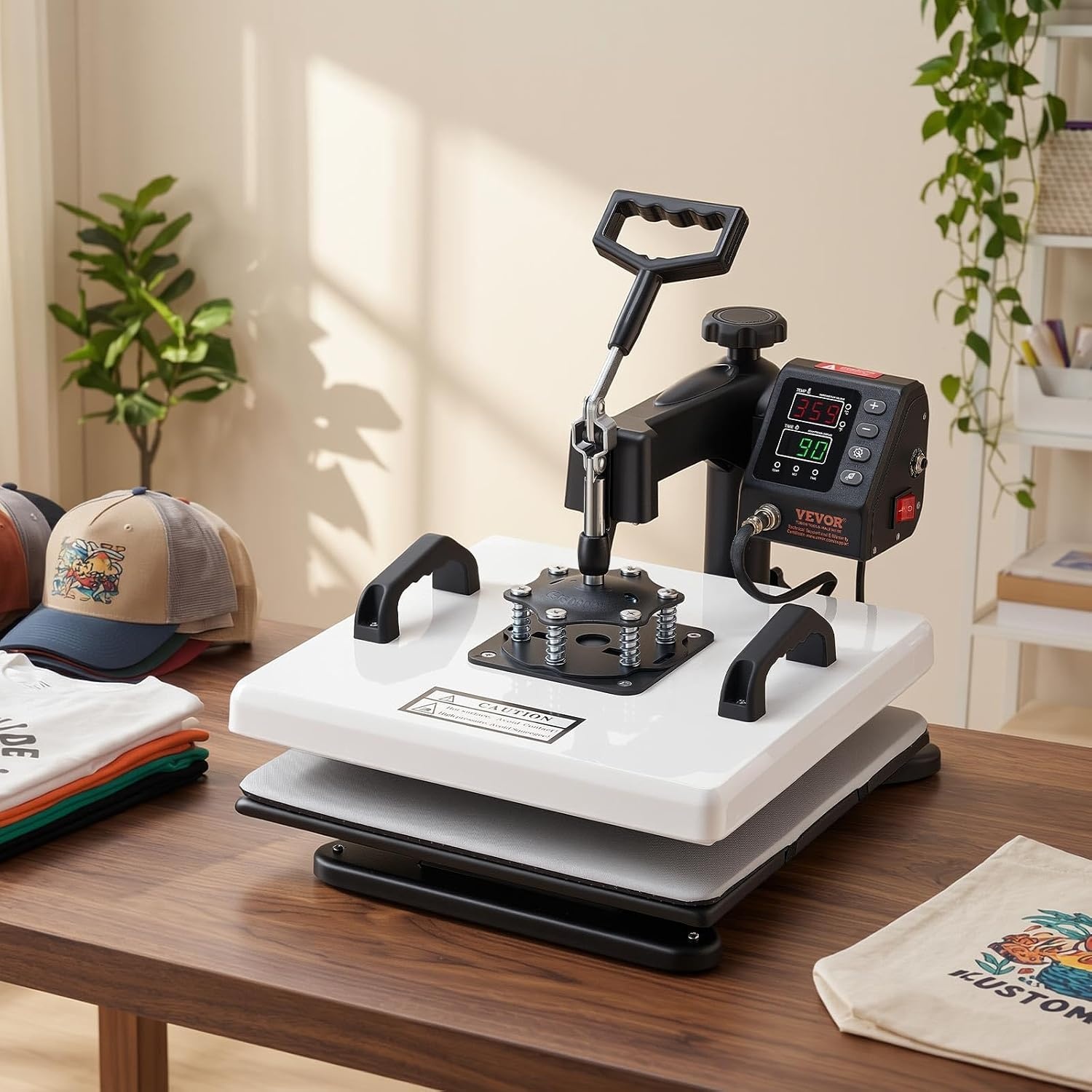 image:imageVEVOR Heat Press Machine 15 x 15 in 8in1 Multifunction 360 Swing Away Heat Up Fast and Even Digital Precise Control Sublimation Press Machine for TShirts Mugs Tumblers Caps PlatesHeat Press2 In 1