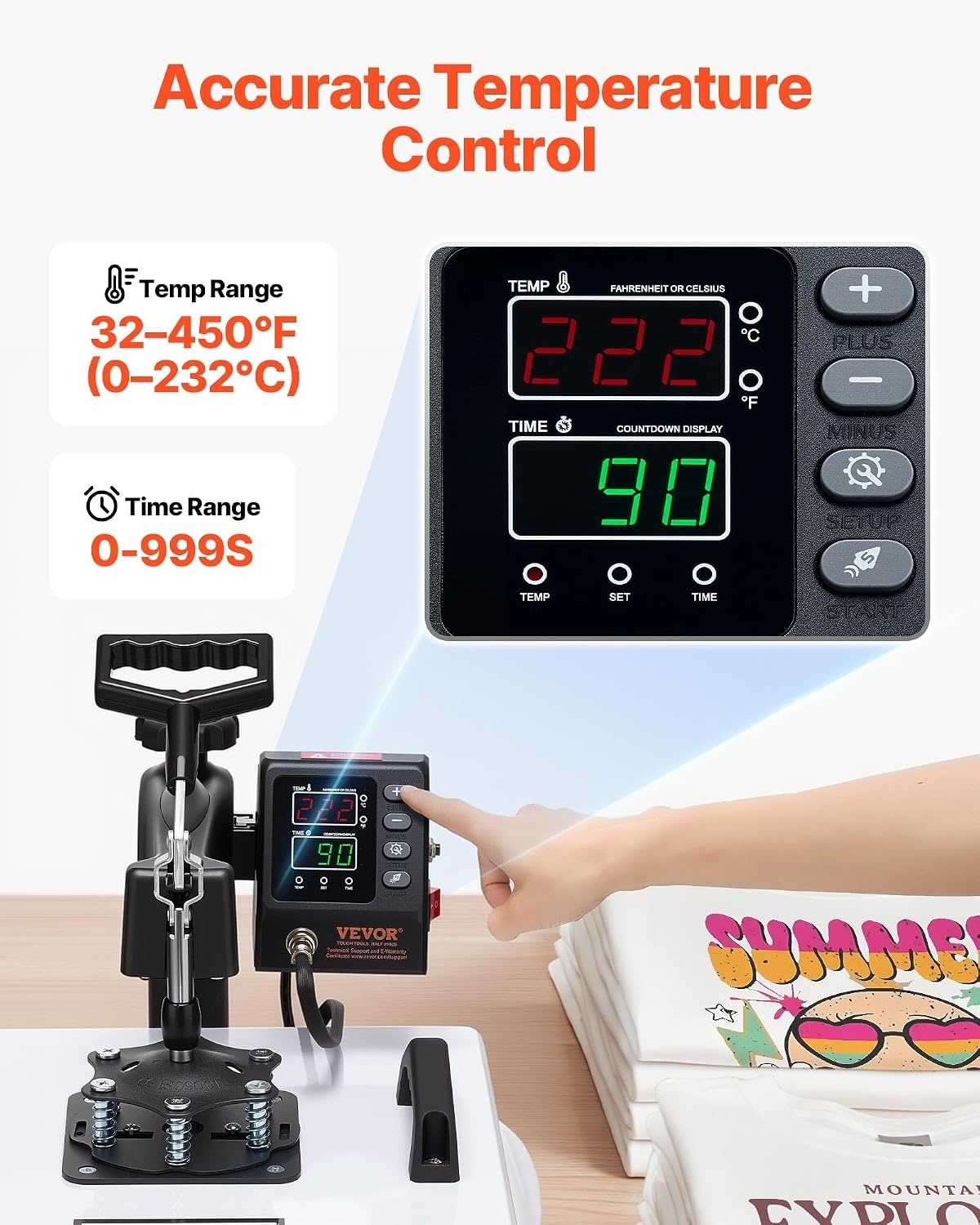 image:imageVEVOR Heat Press Machine 15 x 15 in 8in1 Multifunction 360 Swing Away Heat Up Fast and Even Digital Precise Control Sublimation Press Machine for TShirts Mugs Tumblers Caps PlatesHeat Press2 In 1