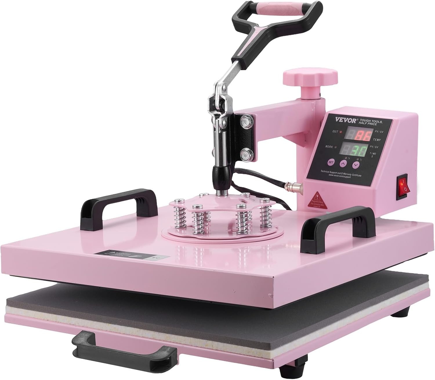 image:imageVEVOR Heat Press Machine 15x15 inch Heat Press Machine for TShirts 5 in 1 Heat Press with 30 OZ Tumbler Press Combo Tumbler Heat Press Machine Sublimation for Hat Cap Mug Plate Pink
