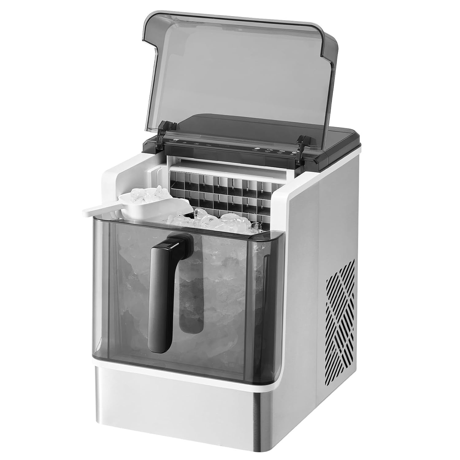 image:imageVEVOR Ice Cube Maker Countertop 32 Cubes Ready in 15 Mins 50lbs24h SelfCleaning Portable Ice Maker with Convenient Ice Transfer 3 Sizes Ice Cube Maker Machine for Home Kitchen Office PartyGrey