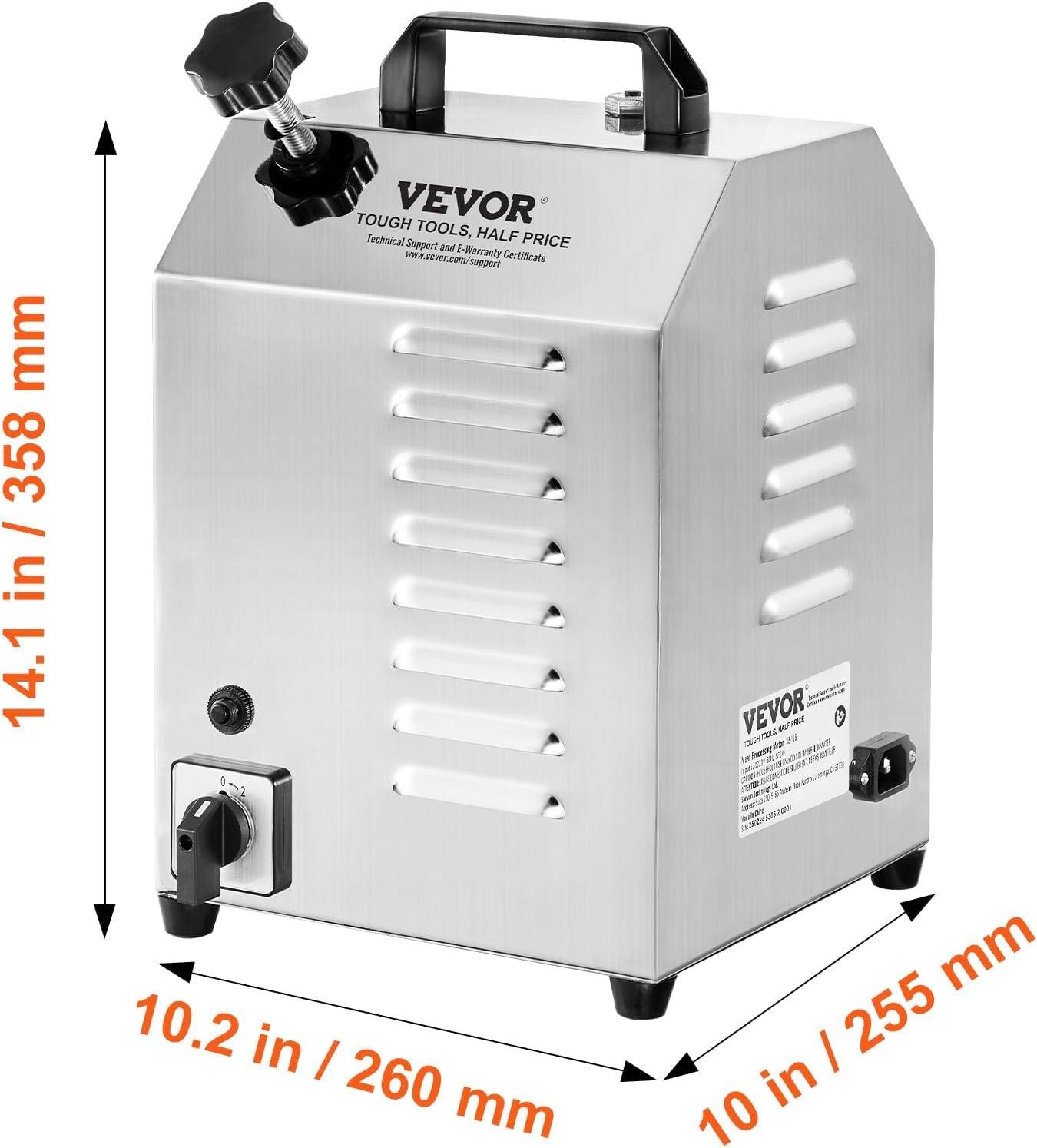 image:imageVEVOR Manual Meat Mixer 10L Fixed Tank Heavy Duty Stainless Steel Hand Mixer for Ground Beef amp Sausage Max 15lb Mixing Meat Capacity with Gear Box and Lid HandleCT22