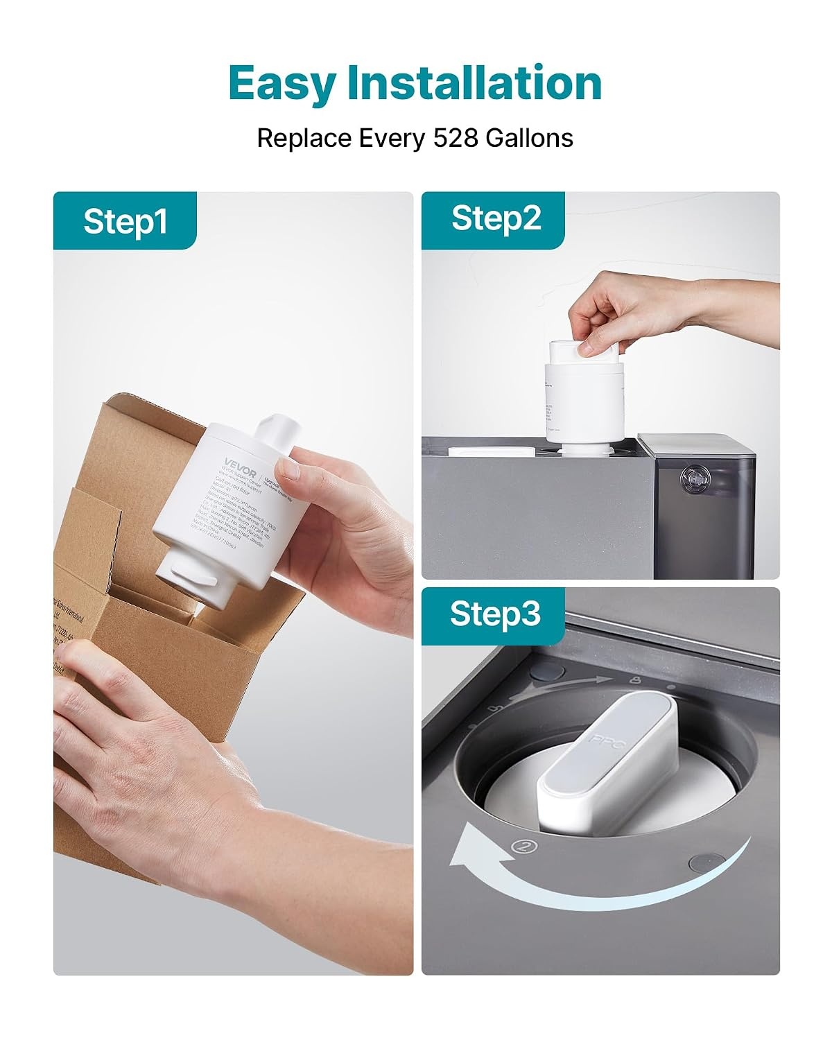 image:imageVEVOR Mineralization Filter Replacement Remineralization Alkaline Water Filter for Reverse Osmosis System Balances pH amp Restores Minerals Compatible with X811B Ice Maker Water Dispenser
