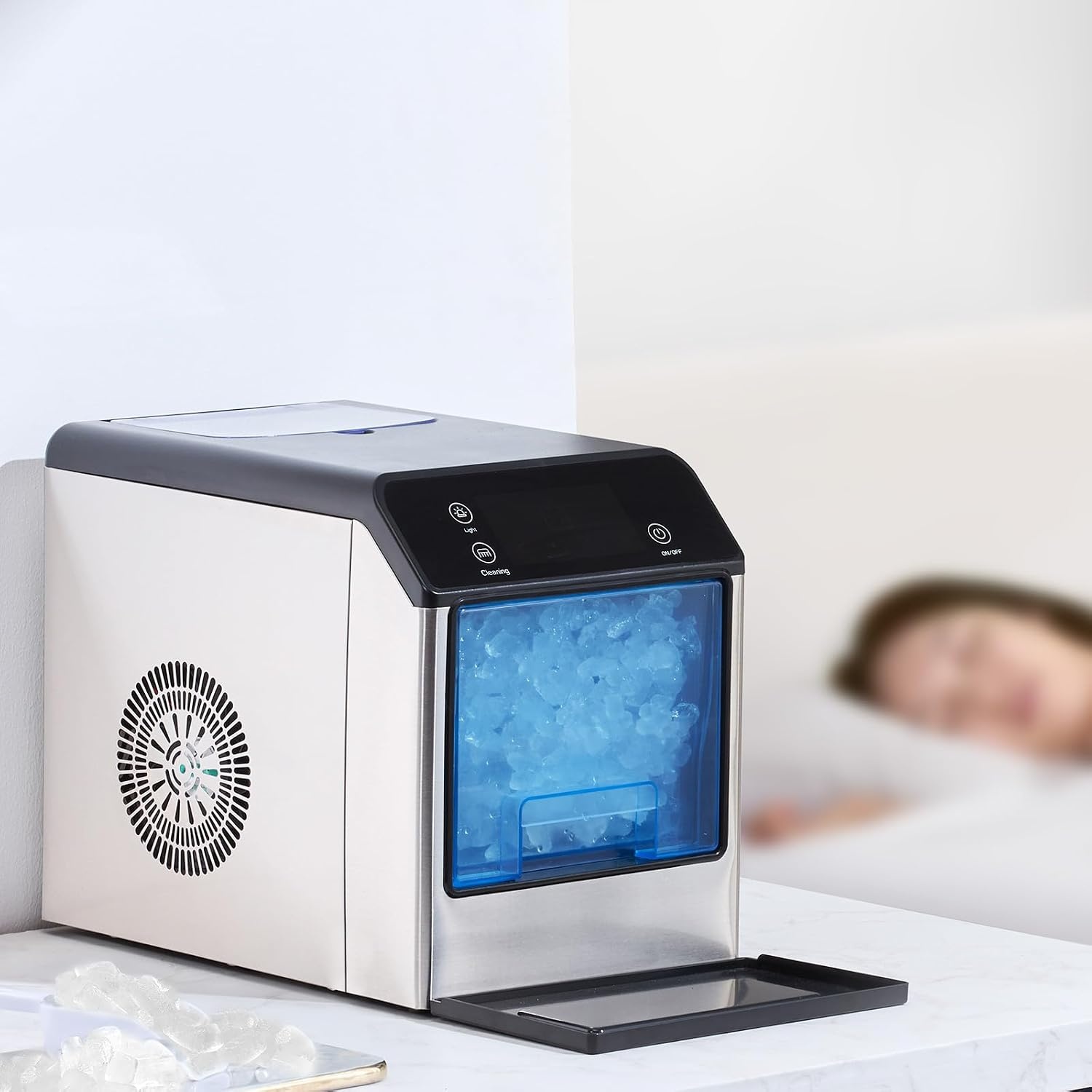 image:imageVEVOR Nugget Ice Maker 33lbs Pebble Ice Maker amp SelfCleaning Features for Home or Office
