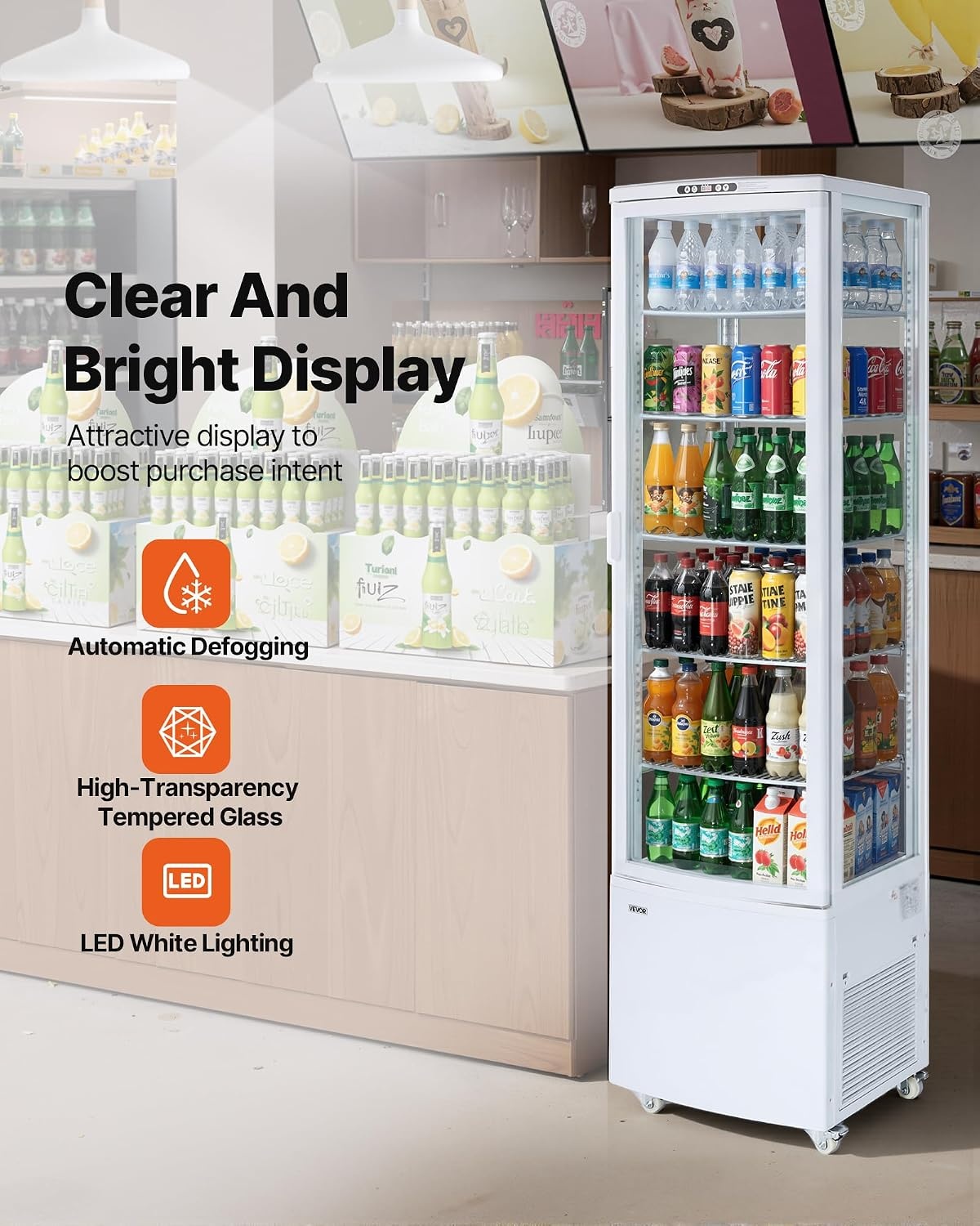 image:imageVEVOR Refrigerated Display Case 3 CuFt85L Countertop Pastry Display Case 3Tier Commercial Cake Refrigerator with LED Lighting TURBO Cooling FrostFree AirCooling for Bakery Dessert Shop98 CuFtNew