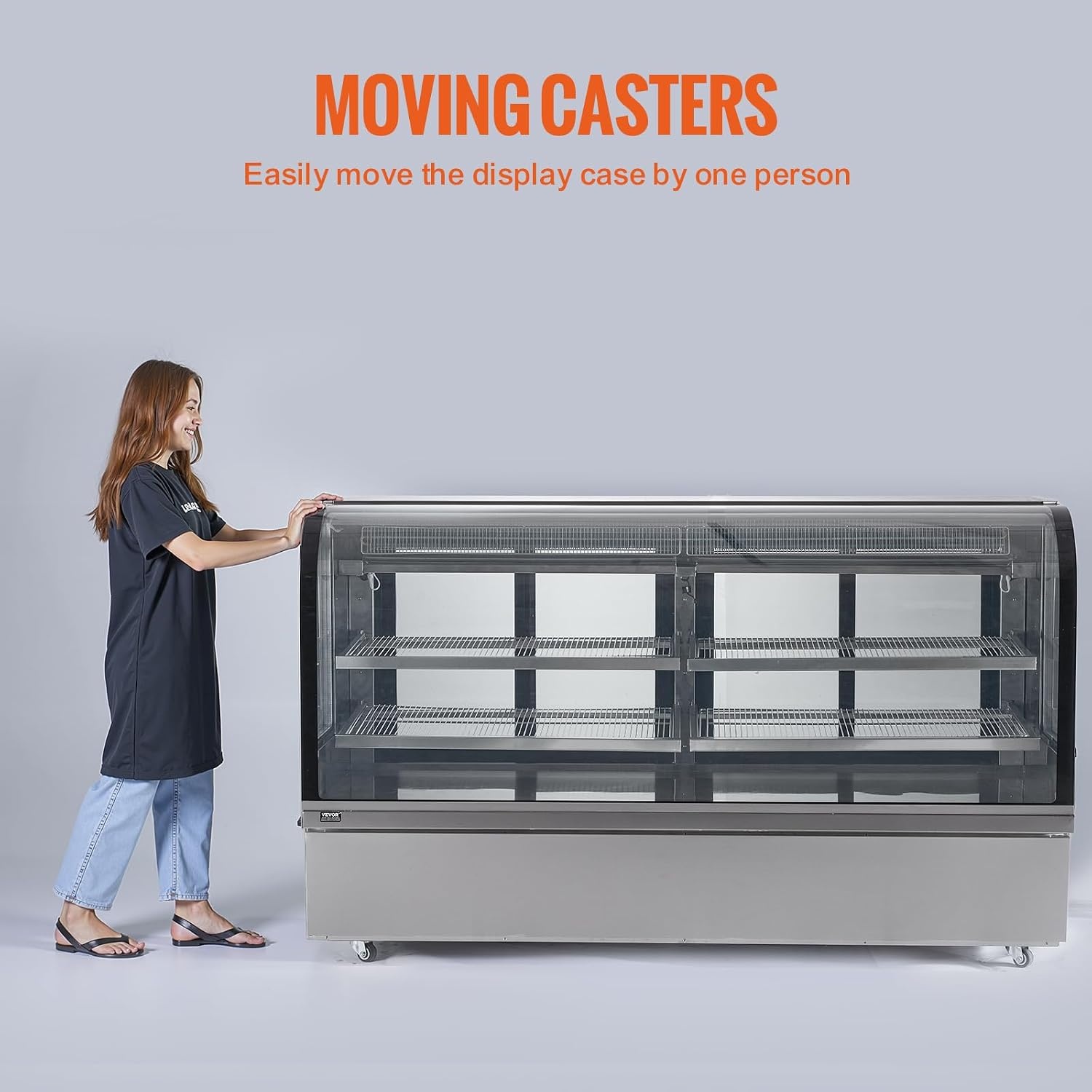 image:imageVEVOR Refrigerated Display Case 98 CuFt278L Large Pastry Display Case 5Tier Commercial Display Refrigerator with LED Lighting TURBO Cooling FrostFree AirCooling for Bakery32 CuFt