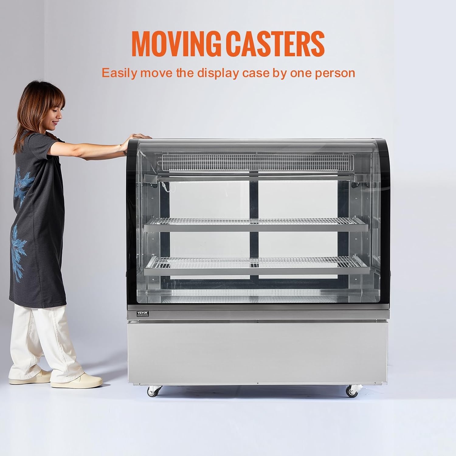 image:imageVEVOR Refrigerated Display Case 98 CuFt278L Large Pastry Display Case 5Tier Commercial Display Refrigerator with LED Lighting TURBO Cooling FrostFree AirCooling for Bakery18 CuFt