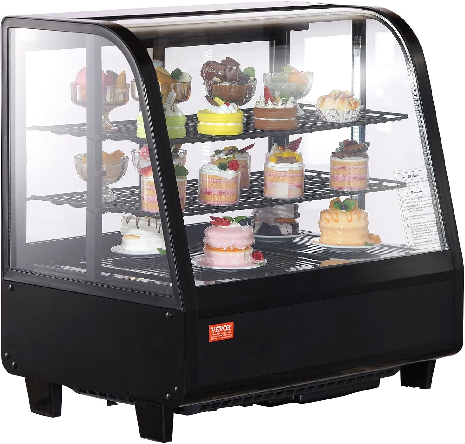 image:imageVEVOR Refrigerated Display Case 98 CuFt278L Large Pastry Display Case 5Tier Commercial Display Refrigerator with LED Lighting TURBO Cooling FrostFree AirCooling for Bakery35 CuFt