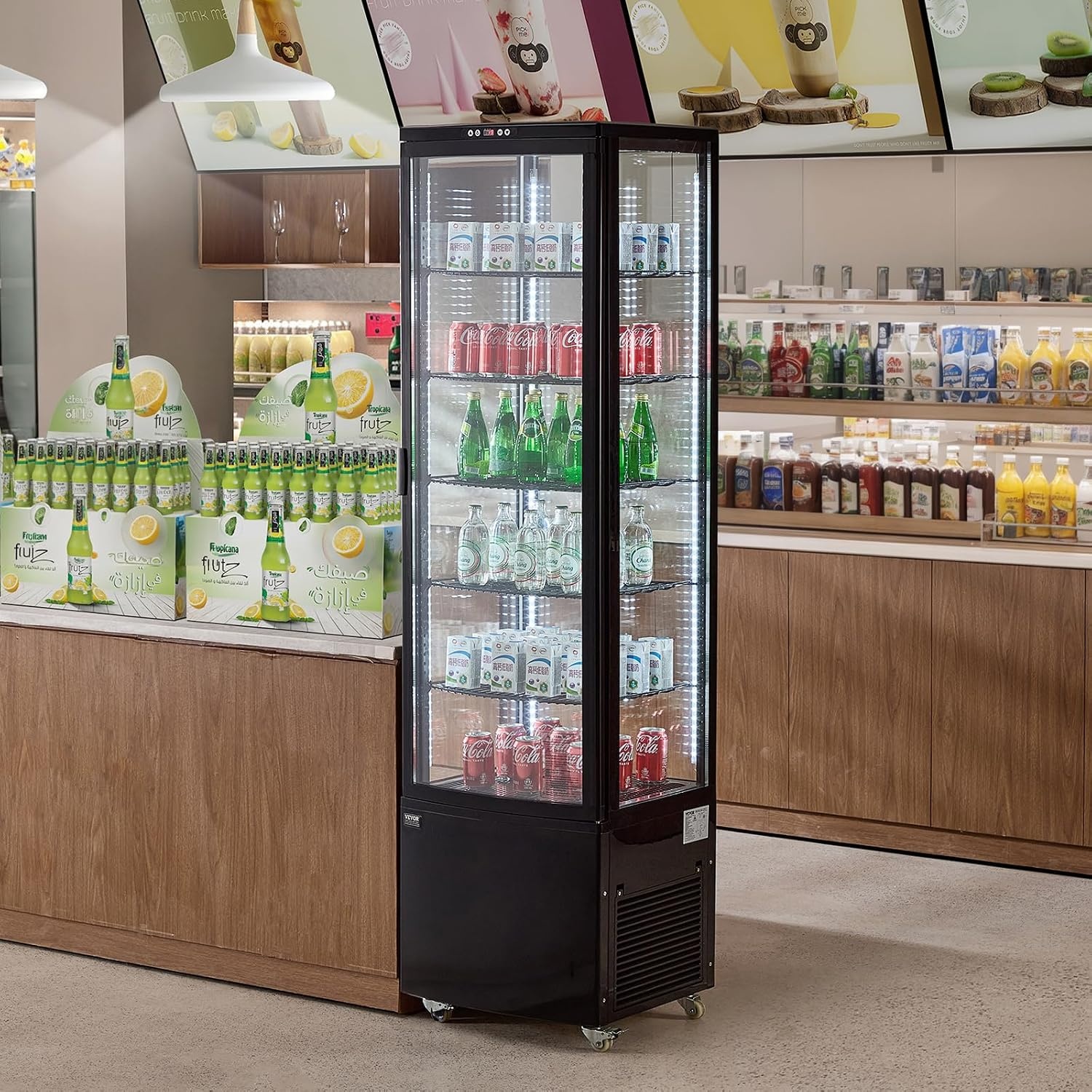image:imageVEVOR Refrigerated Display Case 98 CuFt278L Large Pastry Display Case 5Tier Commercial Display Refrigerator with LED Lighting TURBO Cooling FrostFree AirCooling for Bakery98 CuFt