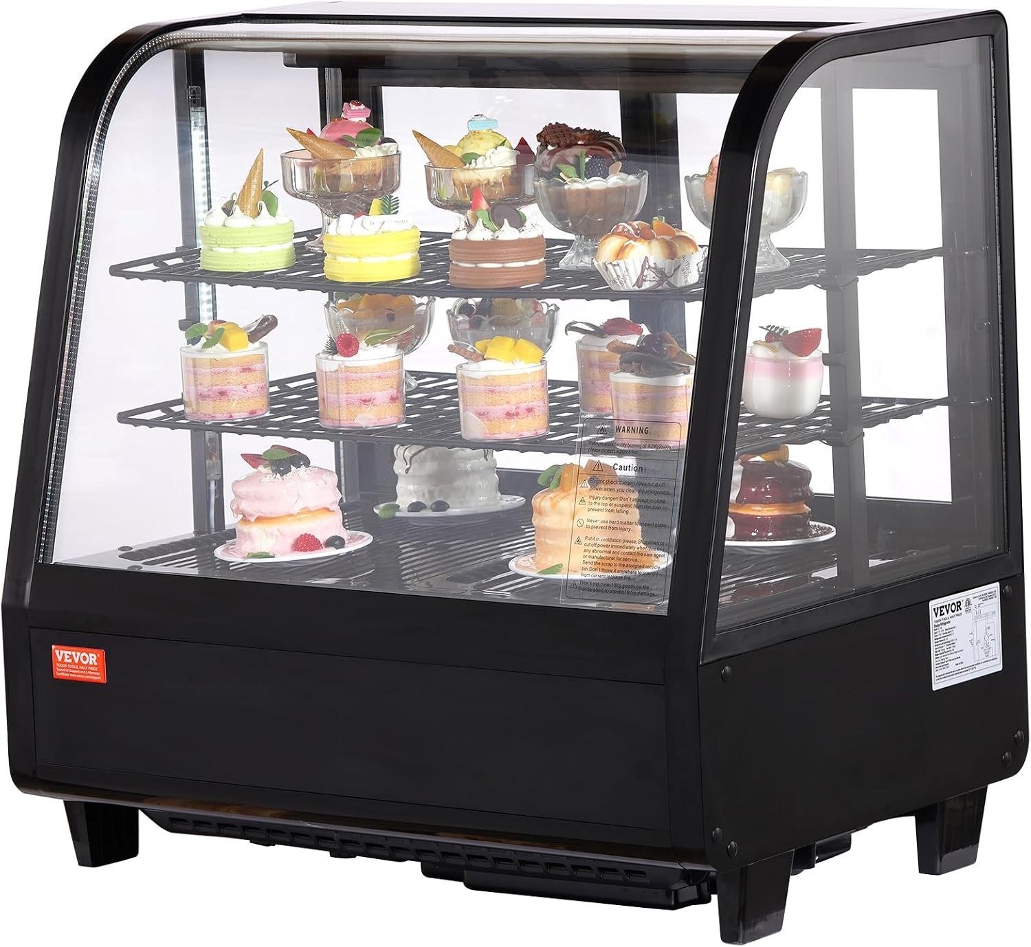 image:imageVEVOR Refrigerated Display Case 98 CuFt278L Large Pastry Display Case 5Tier Commercial Display Refrigerator with LED Lighting TURBO Cooling FrostFree AirCooling for Bakery35 CuFt
