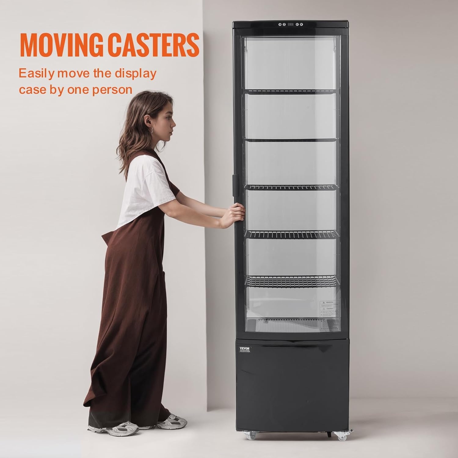 image:imageVEVOR Refrigerated Display Case 98 CuFt278L Large Pastry Display Case 5Tier Commercial Display Refrigerator with LED Lighting TURBO Cooling FrostFree AirCooling for Bakery98 CuFt