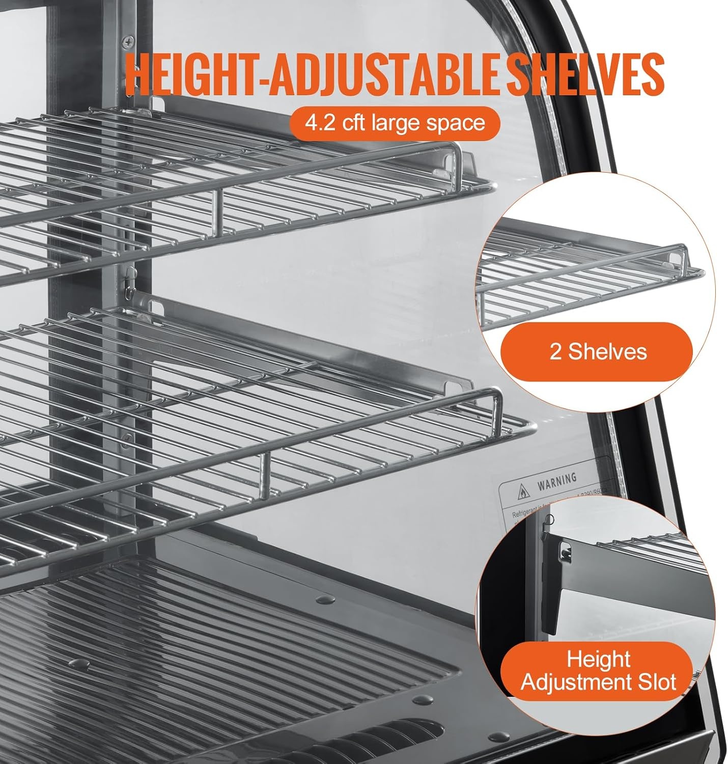 image:imageVEVOR Refrigerated Display Case 98 CuFt278L Large Pastry Display Case 5Tier Commercial Display Refrigerator with LED Lighting TURBO Cooling FrostFree AirCooling for Bakery42 CuFt