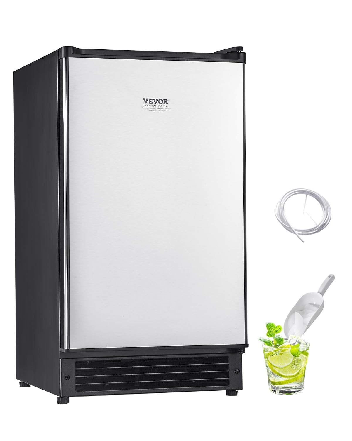 image:imageVEVOR Undercounter Builtin Ice Maker 15 LbsDay Under Counter Ice Maker Machine with Reversible Door Stainless Steel Freestanding Ice Maker for Commercial Home Kitchen No Drain RequiredCrescent Ice
