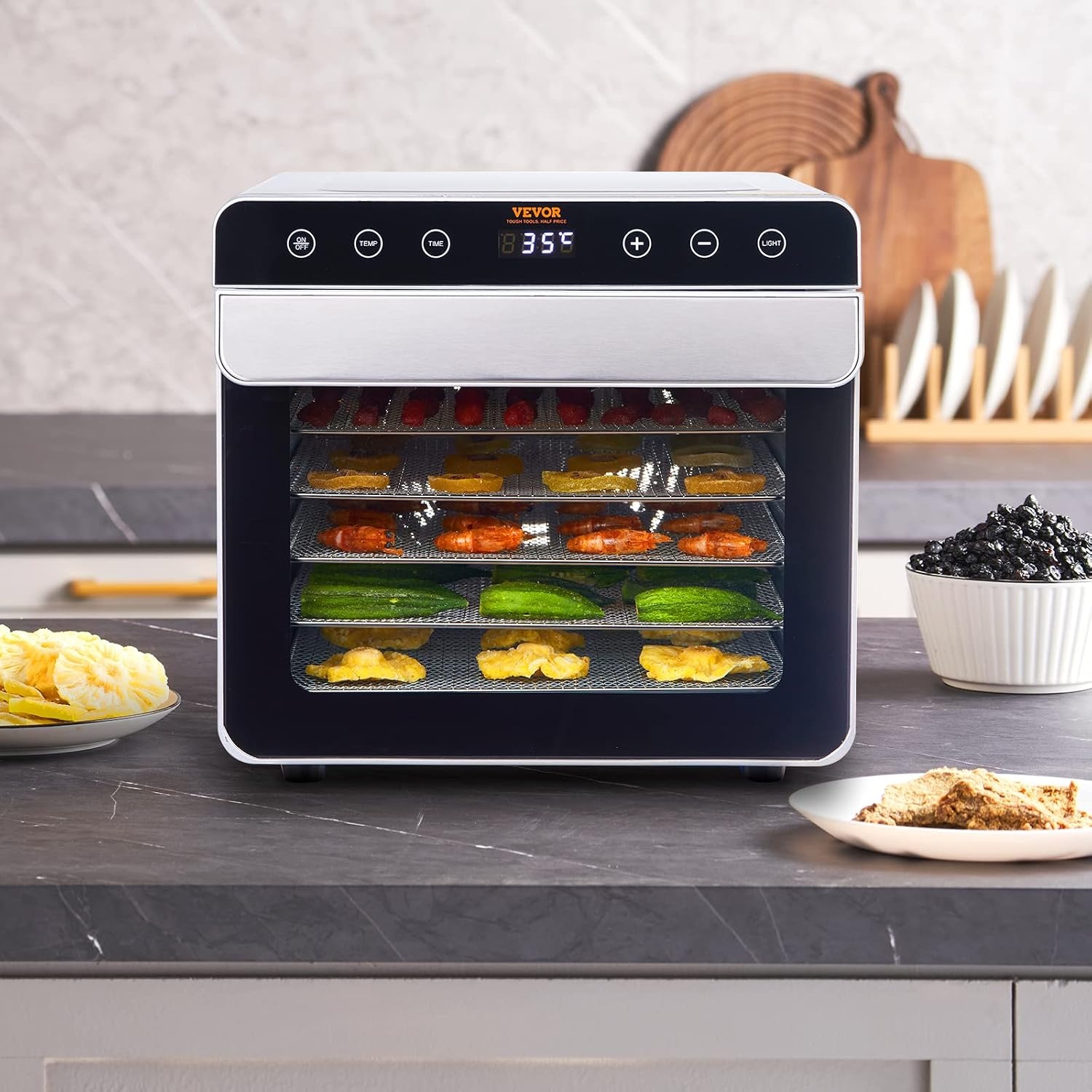 image:imageVEVOR Vacuum Freeze Dryer Machine 88132 LBSBatch Food Freeze Drying Machine with 4Layer Trays Vacuum Pump Adjustable Timer and Temperature Control for Fruits Vegetables Meat BlackSilver