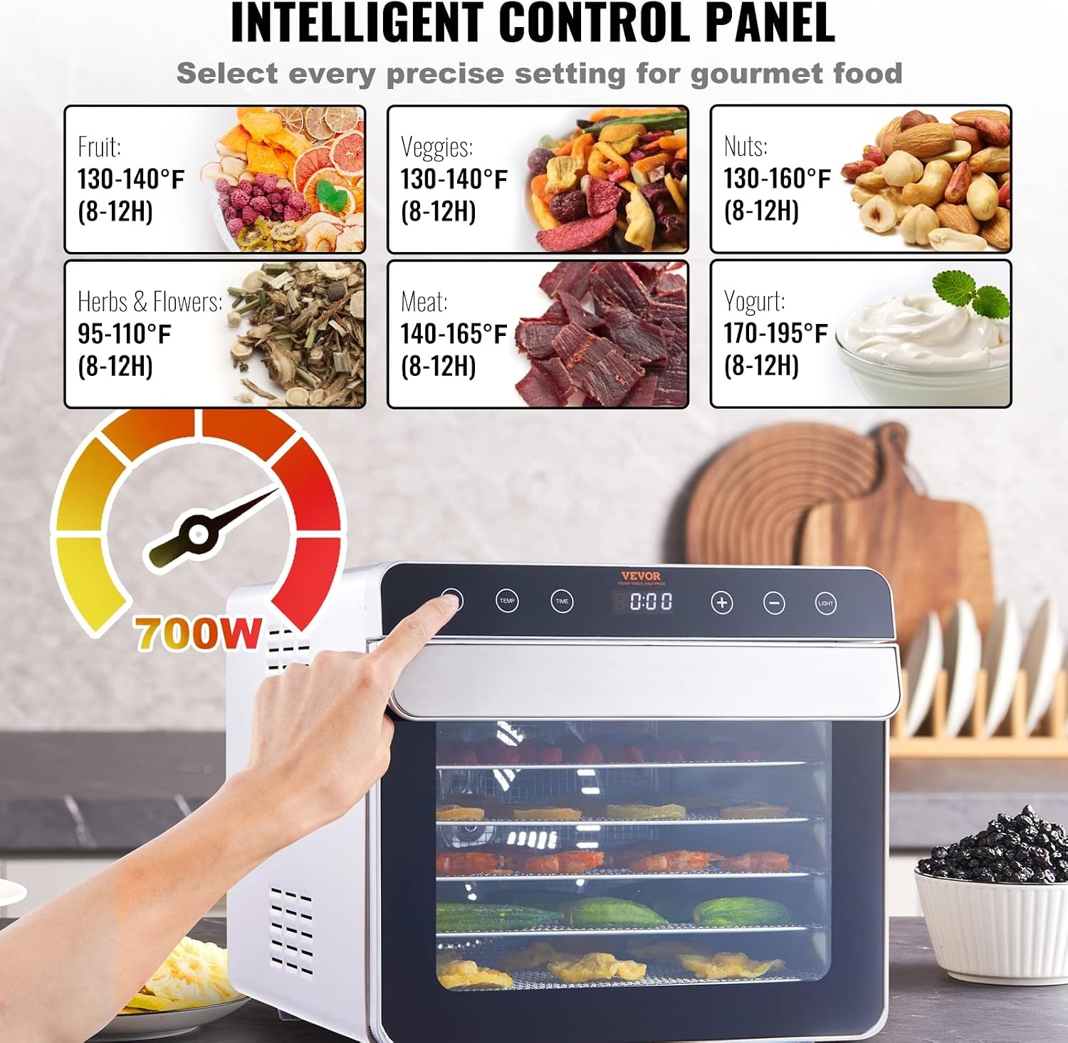 image:imageVEVOR Vacuum Freeze Dryer Machine 88132 LBSBatch Food Freeze Drying Machine with 4Layer Trays Vacuum Pump Adjustable Timer and Temperature Control for Fruits Vegetables Meat BlackSilver