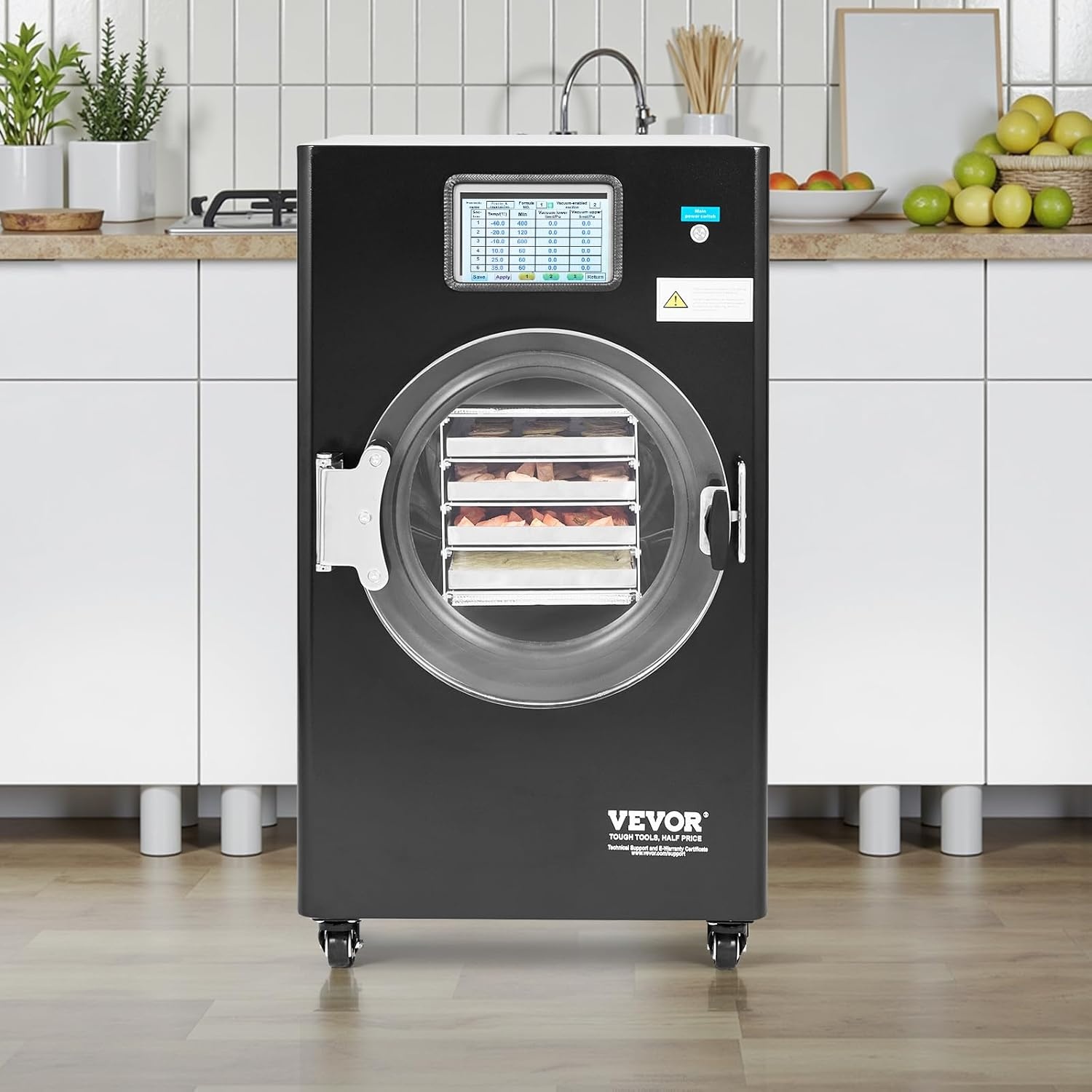 image:imageVEVOR Vacuum Freeze Dryer Machine 88132 LBSBatch Food Freeze Drying Machine with 4Layer Trays Vacuum Pump Adjustable Timer and Temperature Control for Fruits Vegetables Meat BlackBlack