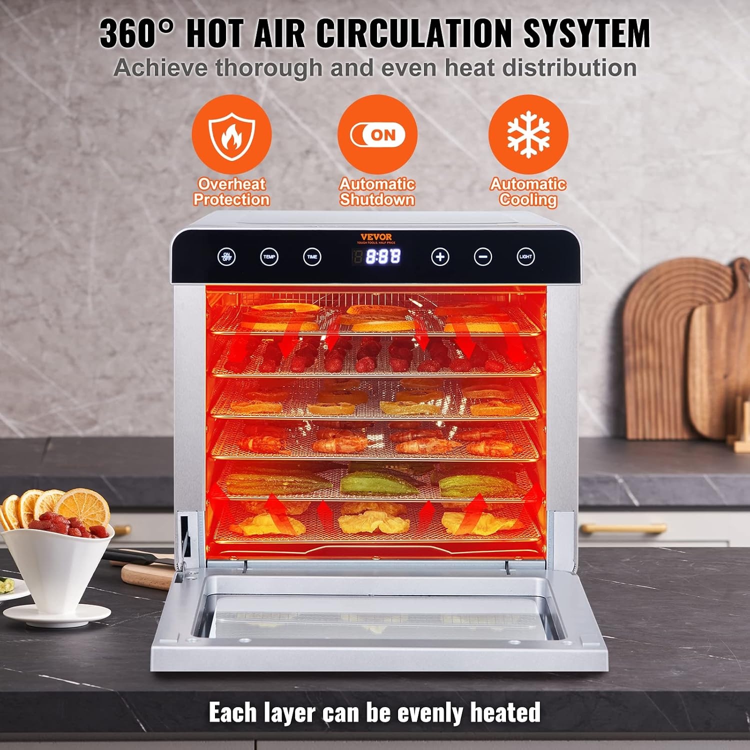 image:imageVEVOR Vacuum Freeze Dryer Machine 88132 LBSBatch Food Freeze Drying Machine with 4Layer Trays Vacuum Pump Adjustable Timer and Temperature Control for Fruits Vegetables Meat BlackSilver