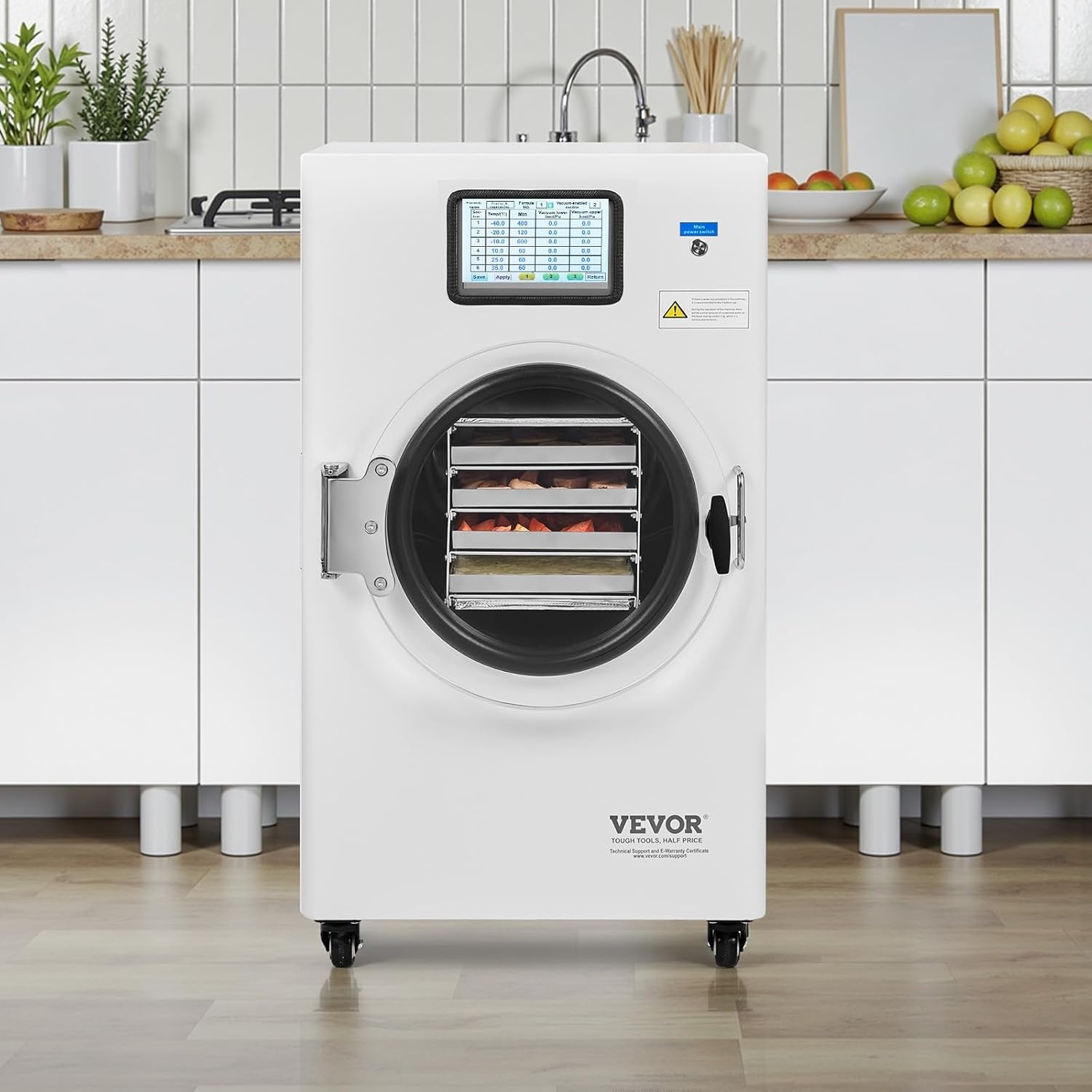 image:imageVEVOR Vacuum Freeze Dryer Machine 88132 LBSBatch Food Freeze Drying Machine with 4Layer Trays Vacuum Pump Adjustable Timer and Temperature Control for Fruits Vegetables Meat BlackWhite
