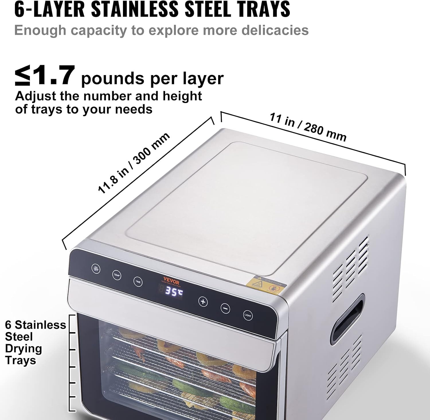 image:imageVEVOR Vacuum Freeze Dryer Machine 88132 LBSBatch Food Freeze Drying Machine with 4Layer Trays Vacuum Pump Adjustable Timer and Temperature Control for Fruits Vegetables Meat BlackSilver