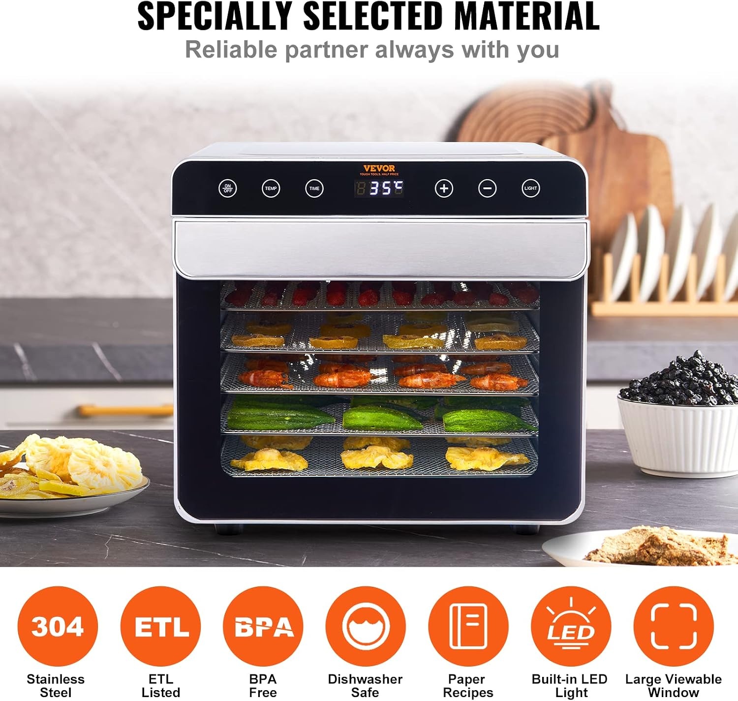image:imageVEVOR Vacuum Freeze Dryer Machine 88132 LBSBatch Food Freeze Drying Machine with 4Layer Trays Vacuum Pump Adjustable Timer and Temperature Control for Fruits Vegetables Meat BlackSilver