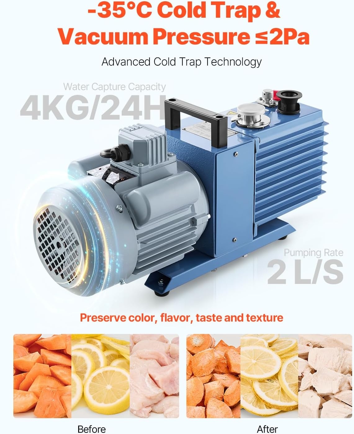 image:imageVEVOR Vacuum Freeze Dryer Machine 88132 LBSBatch Food Freeze Drying Machine with 4Layer Trays Vacuum Pump Adjustable Timer and Temperature Control for Fruits Vegetables Meat BlackBlack