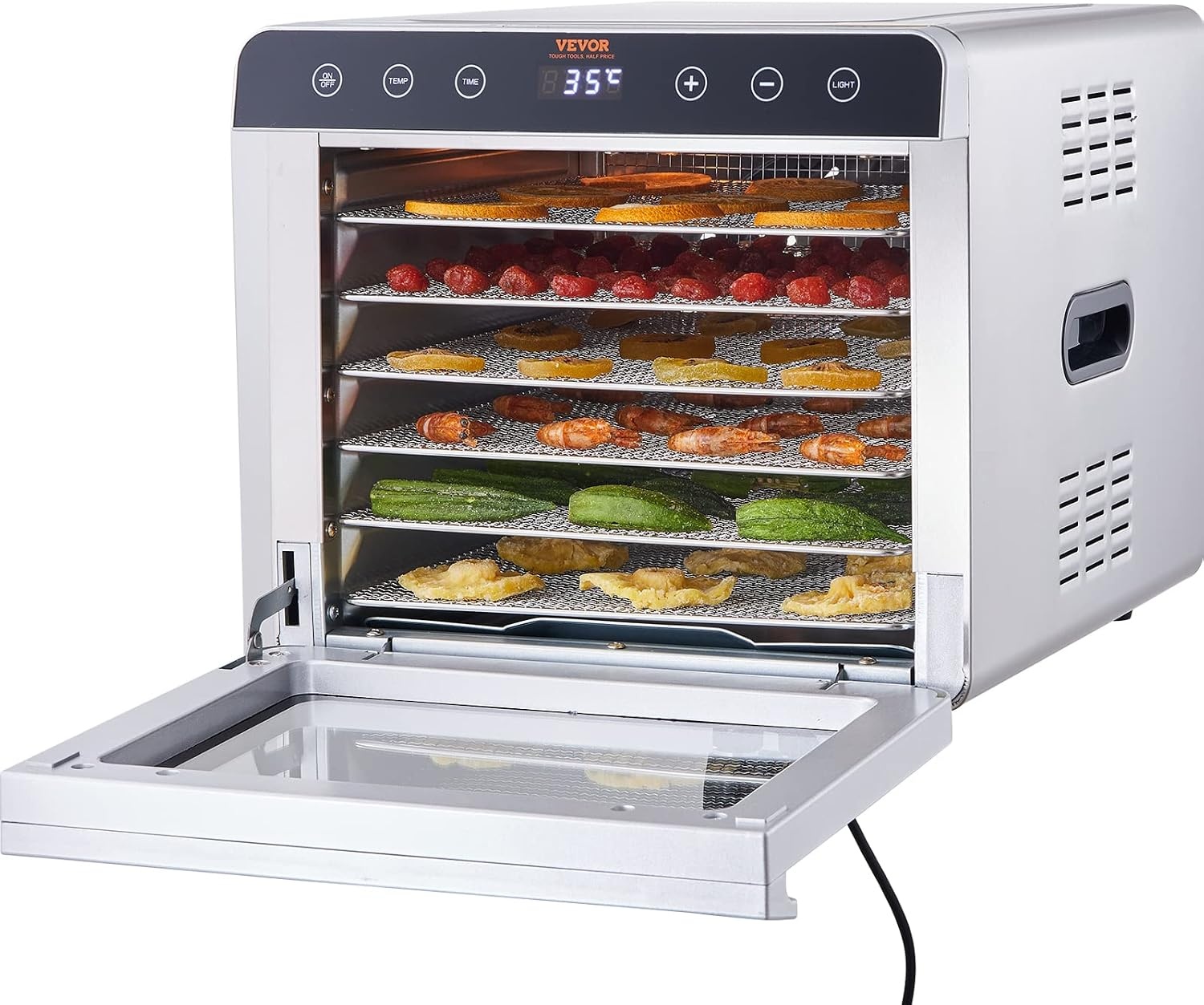 image:imageVEVOR Vacuum Freeze Dryer Machine 88132 LBSBatch Food Freeze Drying Machine with 4Layer Trays Vacuum Pump Adjustable Timer and Temperature Control for Fruits Vegetables Meat BlackSilver