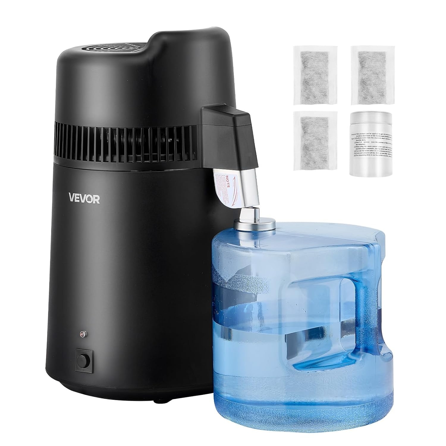 image:imageVEVOR Water Distiller 6L 16 Gallon Countertop Water Distiller for Home 900W Distilled Water Maker with BPAFree Plastic Container 304 Stainless Steel Interior Distilling for Drinking WaterBlack