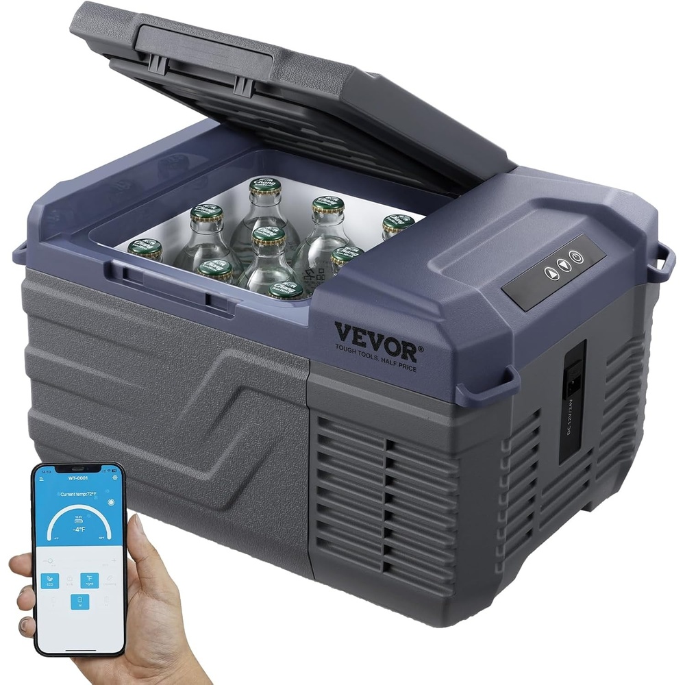 image:imageVEVOR 12 Volt Refrigerator 423 QT 40L Car Fridge Portable UltraLight EPP Freezer APP Control Electric Compressor 12V24V DC 14 to 50 for Truck Van RV SUV Boat Travel Camping ASIN B0GZB65DNP10QT