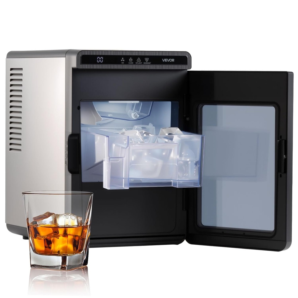 image:imageVEVOR 16 Clear Ice Cube Maker 3 Square Ice Ready in 2535 Mins 108 PcsDay 24H Timer Ice Maker Countertop for Cocktails Whiskey amp Bourbon22lbs24H