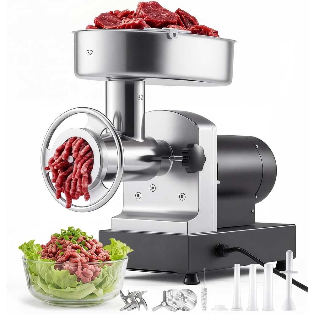 image:imageVEVOR 661 LbsHour800 W Machine 15 HP Electric Mincer with 2 Grinding Plates Sausage Kit Set Meat Grinder Heavy Duty Home Kitchen amp Commercial Use Red 800 W32 21 Lbsmin