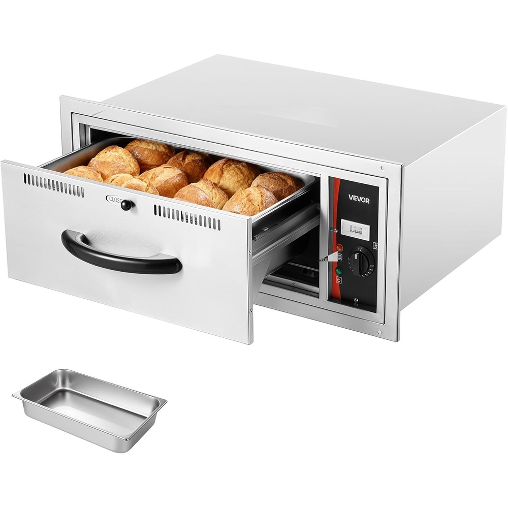 image:imageVEVOR Commercial Electric Drawer Warmer ThreeDrawer Stainless Steel Food Warmer Freestanding Standard Warming Drawer Cabinet 85F185F Wide Temperature Range for Restaurant Hotel Buffet Bakery3150 x 2362 x 1315 in
