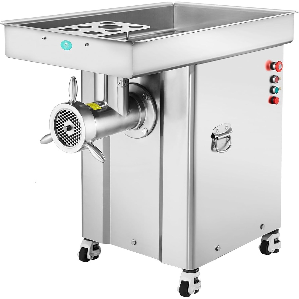 image:imageVEVOR Commercial Electric Meat Grinder 22 LbMin Cabinet Meat Grinder 2200W Industrial Grinder with Blade Grinding Plate Sausage Maker Stainless Steel Meat Mincer Machine for Kitchen Restaurant42 367LbMin