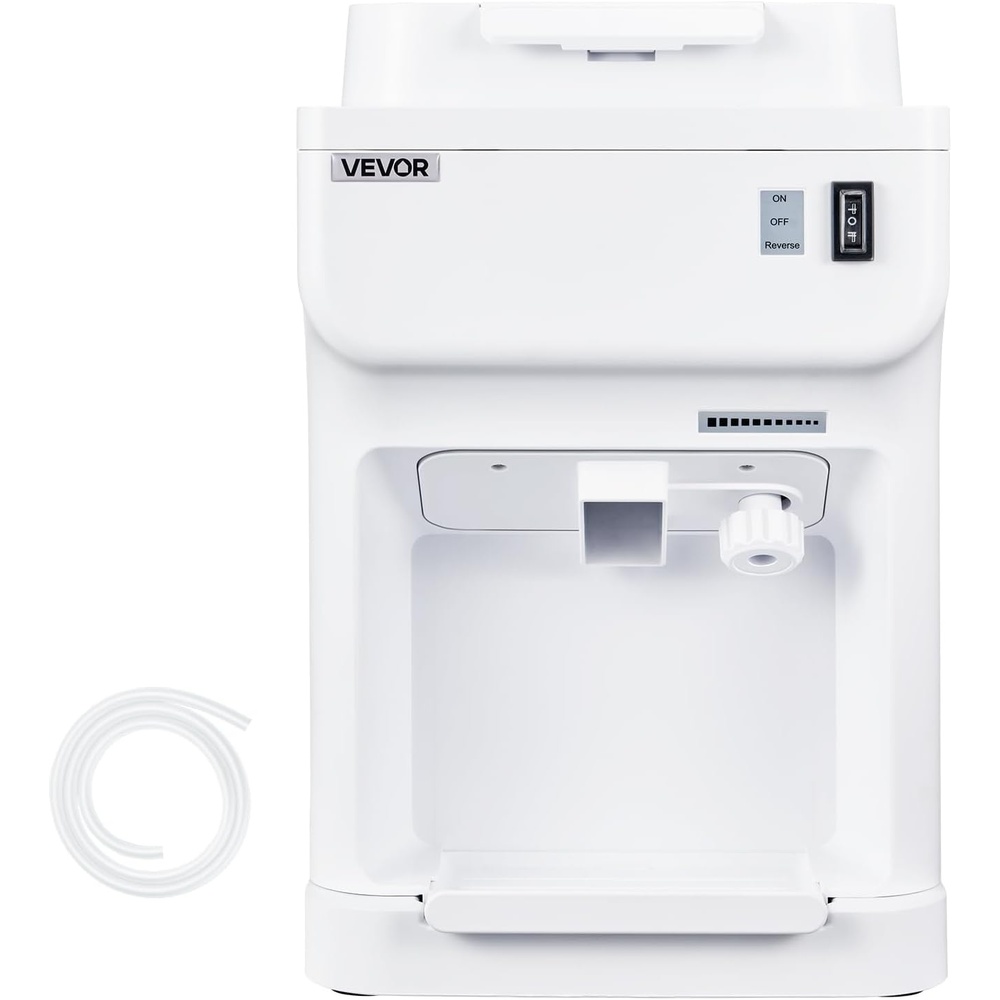image:imageVEVOR Commercial Ice Shaver Crusher 220lbs Per Hour Electric Snow Cone Maker with 8L Ice Cube Box 350W 1500RPM Tabletop Shaved Ice Machine for Parties Events Bar Home and Commercial Use WhiteSilver