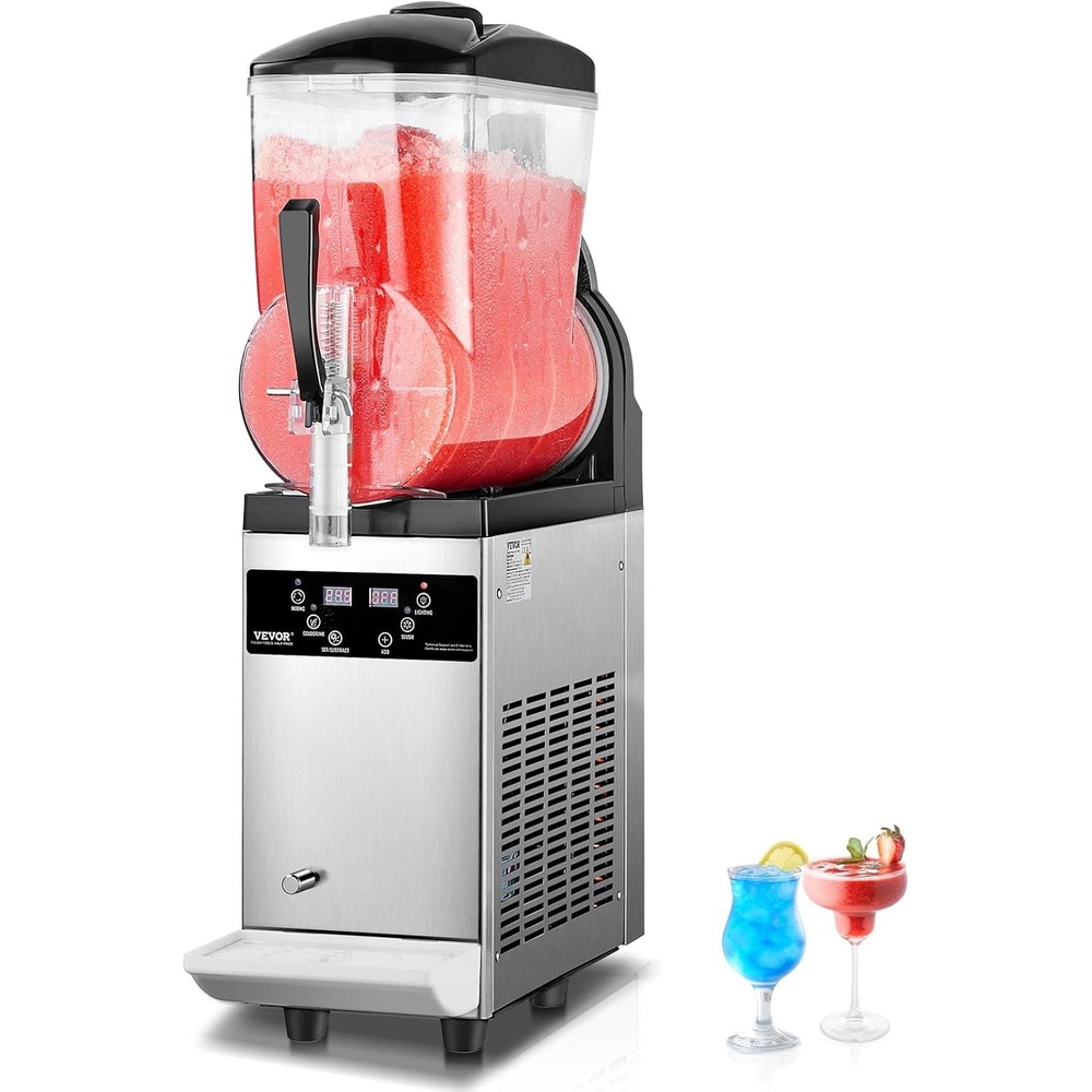 image:imageVEVOR Commercial Slushy Machine 12Lx3 Triple Tank Frozen Drink Machine 144 Cups Stainless Steel Margarita Smoothie Frozen Drink Maker Slushie Maker for Home Party Restaurants Cafe Bars12L