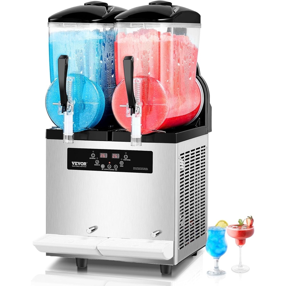 image:imageVEVOR Commercial Slushy Machine 12Lx3 Triple Tank Frozen Drink Machine 144 Cups Stainless Steel Margarita Smoothie Frozen Drink Maker Slushie Maker for Home Party Restaurants Cafe Bars24L