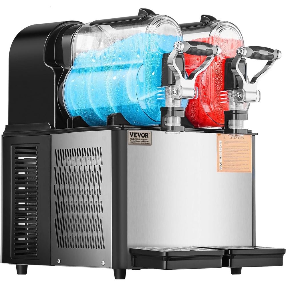 image:imageVEVOR Commercial Slushy Machine 3L1 Single Tank Frozen Beverage Maker 12Cup Stainless Steel Slushie Machine Margarita Frozen Drink Smoothie Maker for Restaurants Bars Cafes and Food Truck08 Gal x 2 3 L x 2