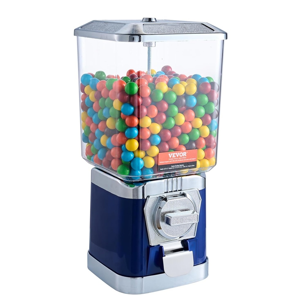 image:imageVEVOR Gumball Machine 21 inch Candy Vending Machine Dispenser 25Cent Vending Machines for Shopping Malls Supermarkets Amusement Parks Arcades Holds Up to 180 177 inch Spherical CandiesBlue