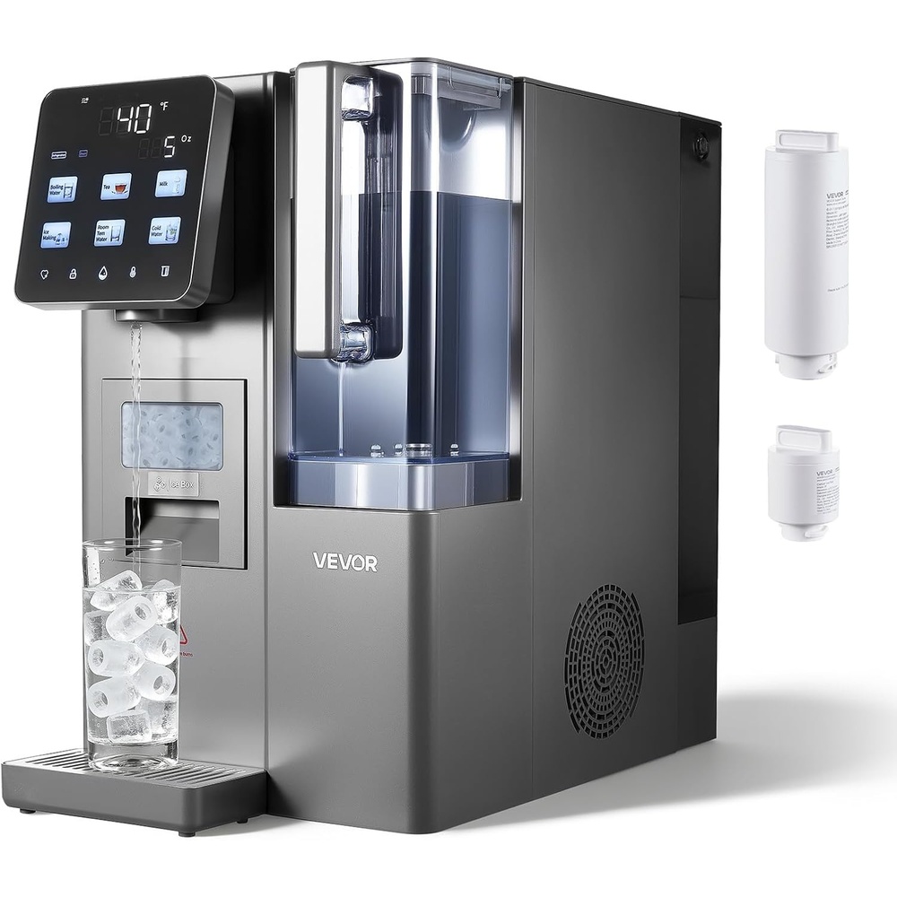 image:imageVEVOR Ice Maker Water Filter Dispenser 4in1 Countertop Ice Making Machine with Room Temperature Hot amp Cold Water 6Stage RO Filter Mineralization Filter MultiFunctional for Home Office PartyWater Dispenser Ice Maker