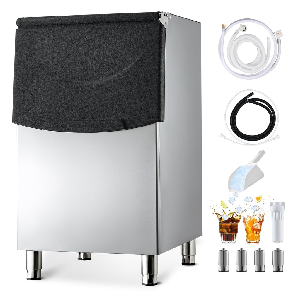 image:imageVEVOR Ice Storage Bin 250LBS Capacity IceBin Stainless Steel Ice Storage Bins with Filter and Adjustable AntiSlip Rubber Feet Suitable for Restaurant Hotel and Beverage Shops