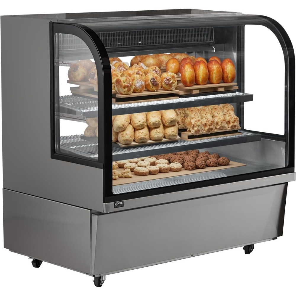 image:imageVEVOR Refrigerated Display Case 98 CuFt278L Large Pastry Display Case 5Tier Commercial Display Refrigerator with LED Lighting TURBO Cooling FrostFree AirCooling for Bakery18 CuFt