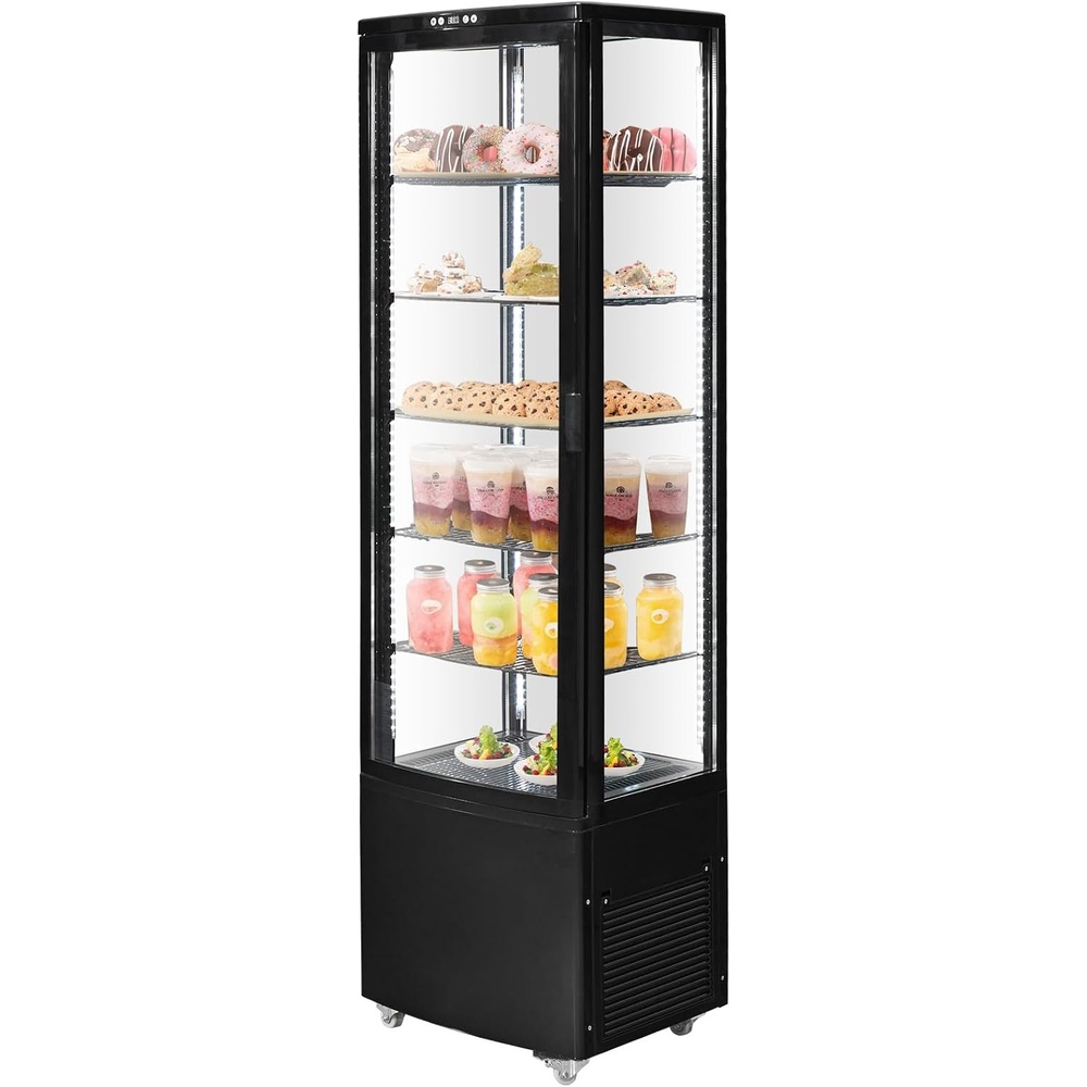 image:imageVEVOR Refrigerated Display Case 98 CuFt278L Large Pastry Display Case 5Tier Commercial Display Refrigerator with LED Lighting TURBO Cooling FrostFree AirCooling for Bakery98 CuFt