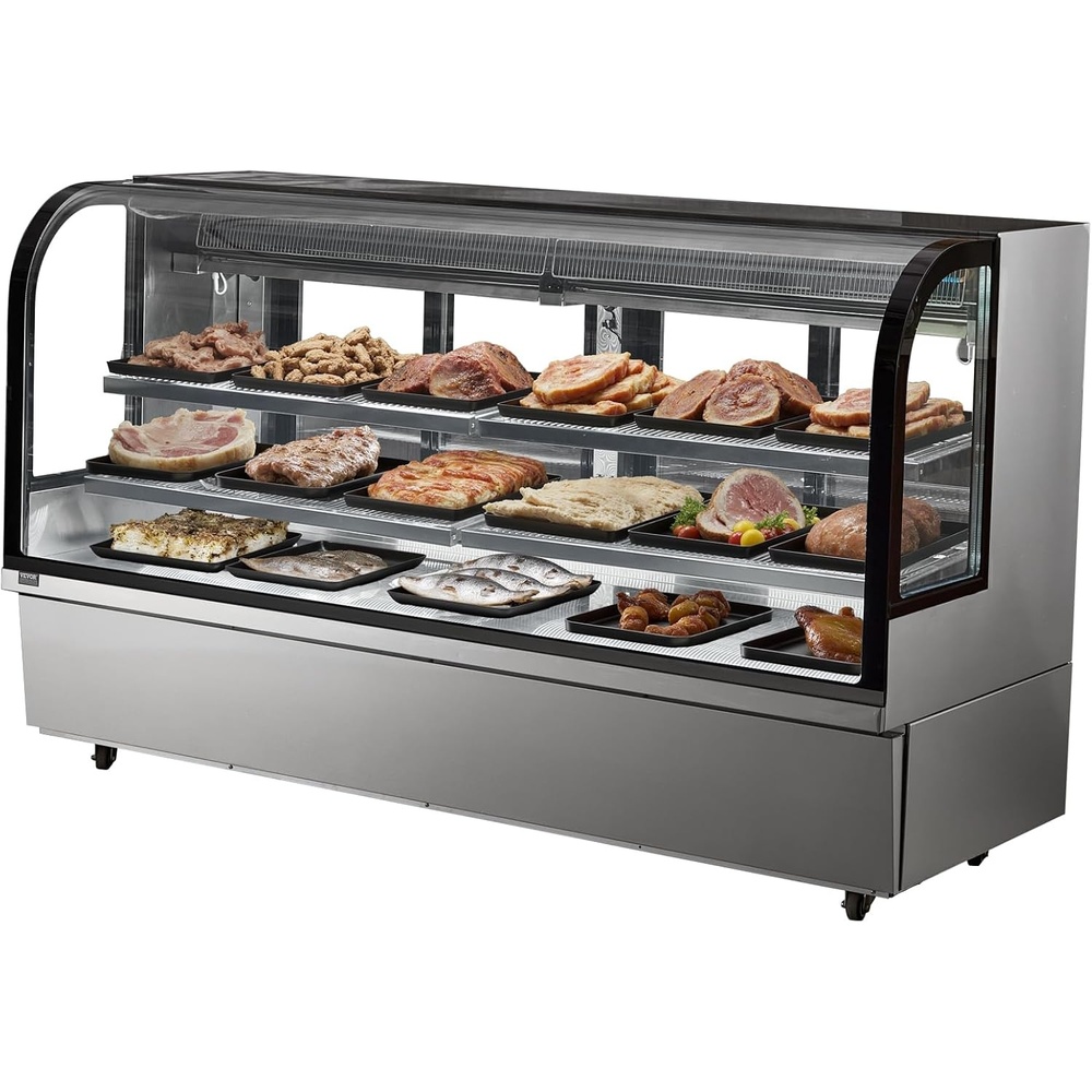 image:imageVEVOR Refrigerated Display Case 98 CuFt278L Large Pastry Display Case 5Tier Commercial Display Refrigerator with LED Lighting TURBO Cooling FrostFree AirCooling for Bakery32 CuFt