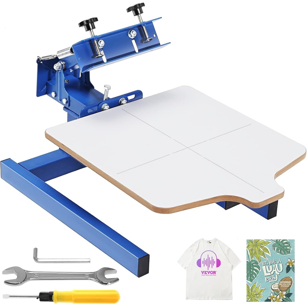image:imageVEVOR Screen Printing Machine 1 Color 1 Station Silk Screen Printing Press 212x177in 54x45cm Screen Printing Press DoubleLayer Positioning Pallet Adjustable Tension for TShirt DIY Printing