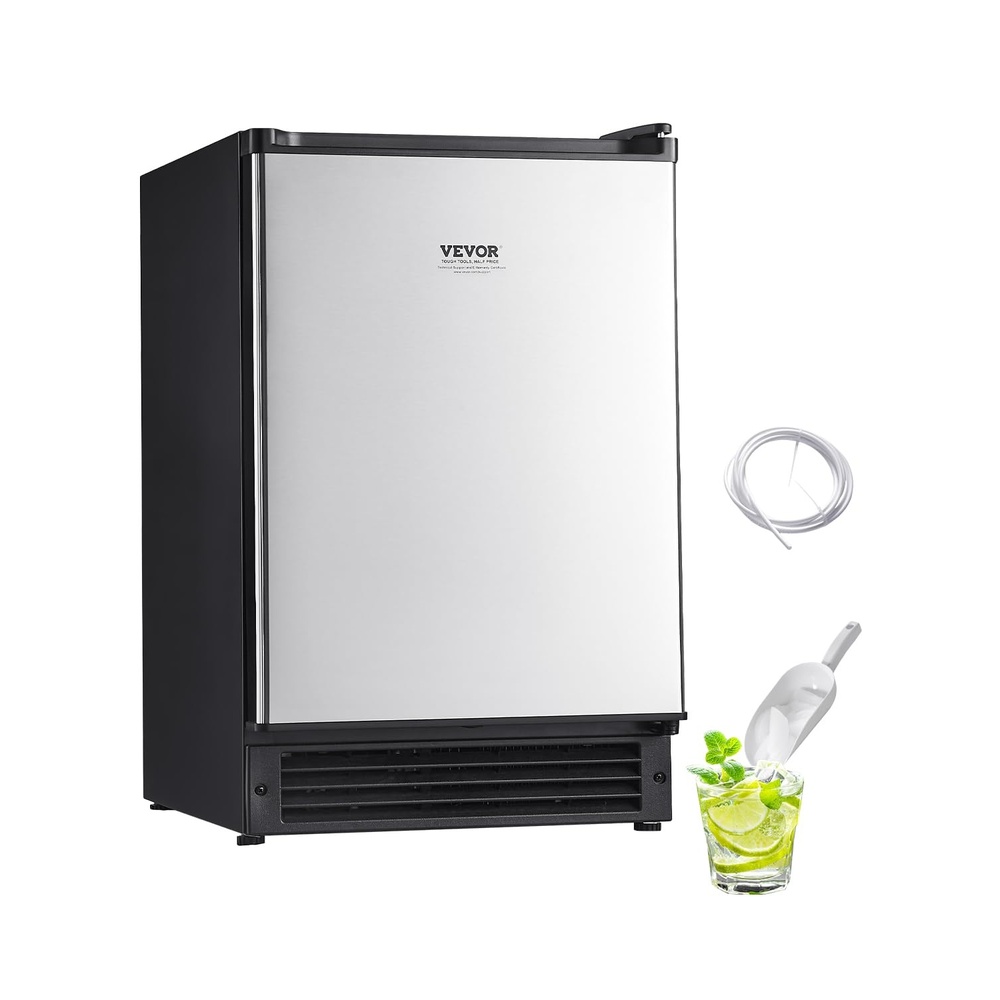 image:imageVEVOR Undercounter Builtin Ice Maker 15 LbsDay Under Counter Ice Maker Machine with Reversible Door Stainless Steel Freestanding Ice Maker for Commercial Home Kitchen No Drain RequiredCrescent Ice