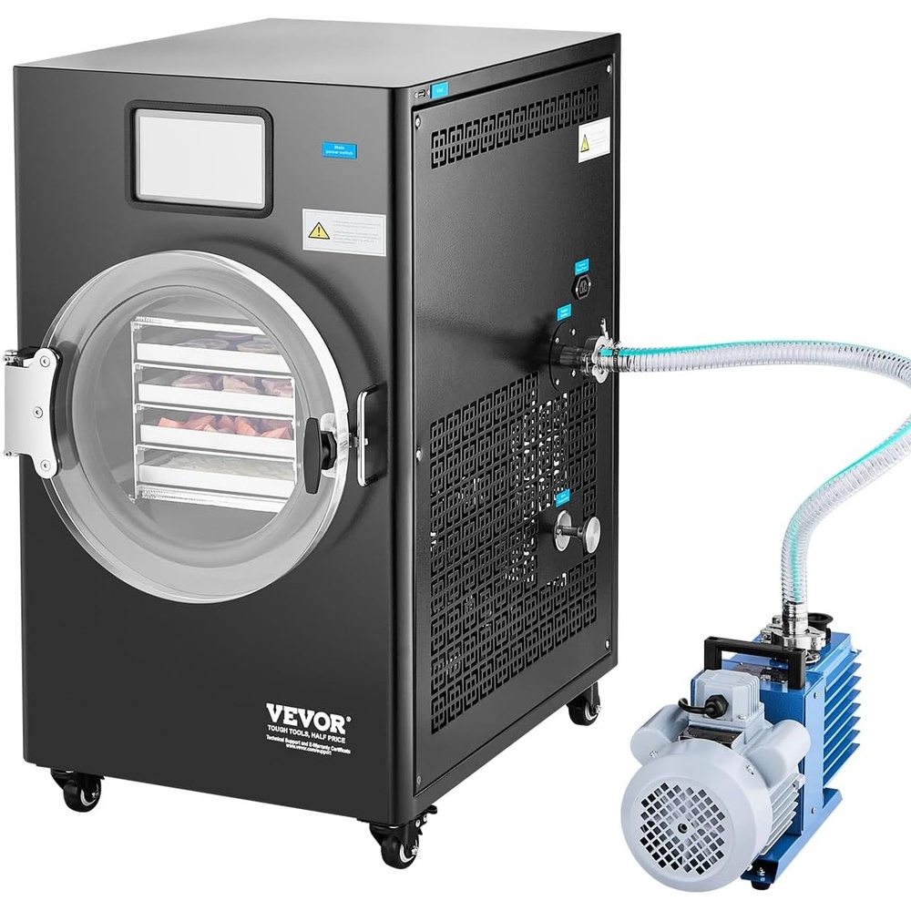 image:imageVEVOR Vacuum Freeze Dryer Machine 88132 LBSBatch Food Freeze Drying Machine with 4Layer Trays Vacuum Pump Adjustable Timer and Temperature Control for Fruits Vegetables Meat BlackBlack