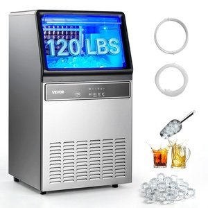 VEVOR Commercial Ice Maker Machine, 80 lbs/24h with 6.8-13 lbs Storage Capacity, Countertop/Freestanding/Under Counter, Stainless Steel Ice Maker with LED Display & Self-Cleaning, Home Bar Restaurant(120lbs/24H)