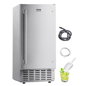 VEVOR Undercounter Built-in Ice Maker, 15 Lbs/Day Under Counter Ice Maker Machine with Reversible Door Stainless Steel, Freestanding Ice Maker for Commercial Home Kitchen, No Drain Required(Nugget Ice)