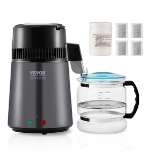 VEVOR Water Distiller, 4L/ 1.05 Gallon Pure Water Distilling for Home Countertop, 750W Distilled Water Maker, 304 Stainless Steel Interior Stiller Water Making Machine to Make Clean Water, Black(Grey)